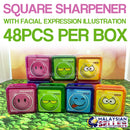 idrop Cartoon Face Square Sharpener [ 48pcs Box ]