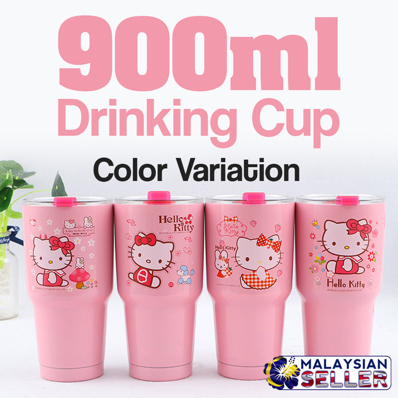 idrop 900ml Stainless Steel Drinking Cup [ Kitty ]
