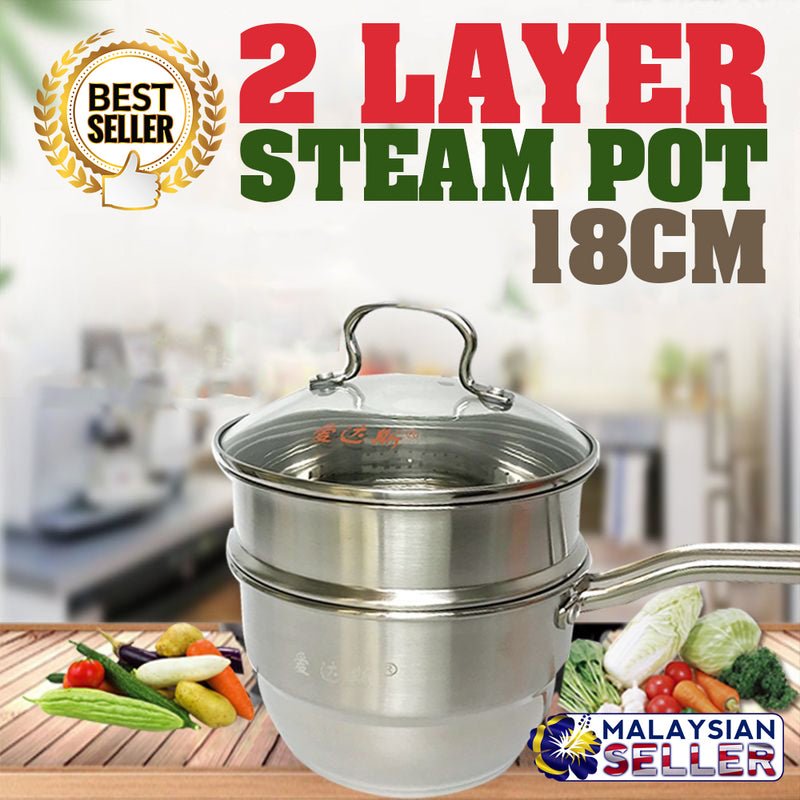 idrop 18CM FENVO 2 Layer Steam Pot with Handle