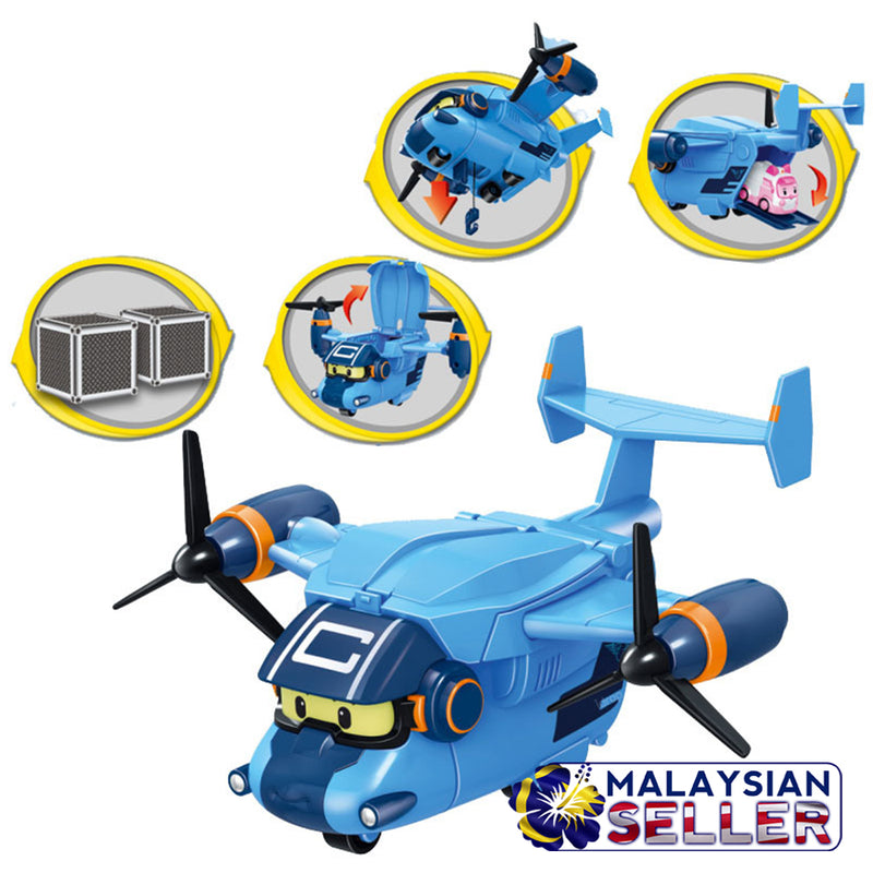 idrop Robo Car Toy Helicopter Plane - Children Play Toy [ RANDOM COLOR ]