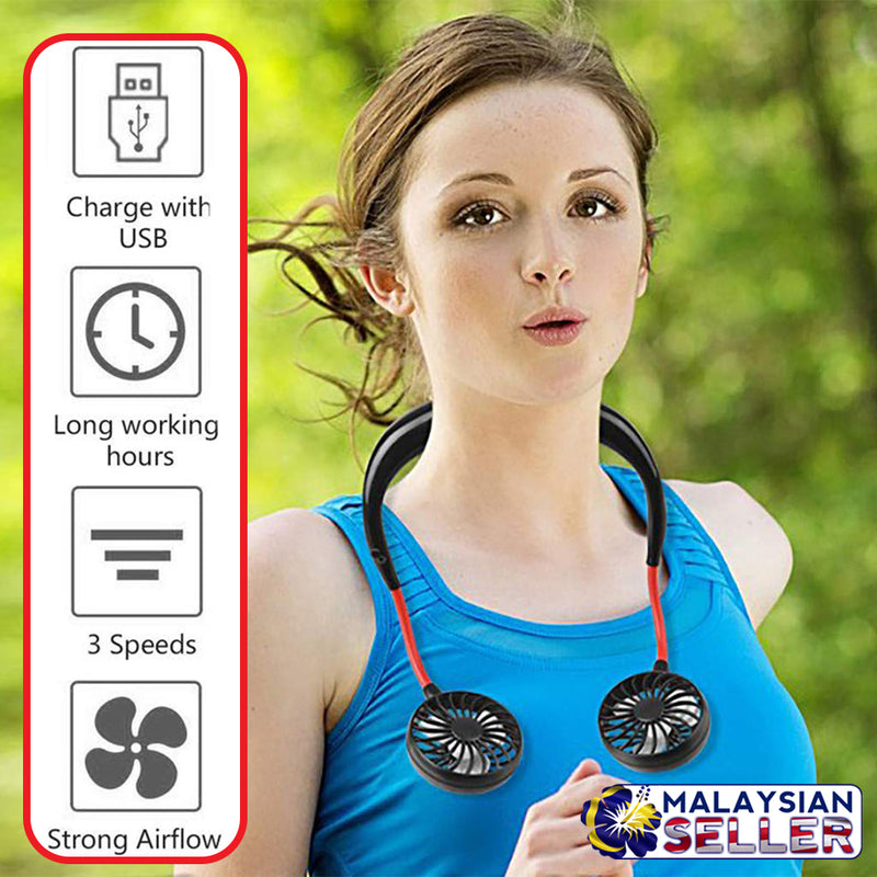 idrop NECKBAND FAN - Wearable Neck Hanging USB Cooling Mini Fan