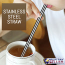 idrop 3pcs Stainless Steel Drinking Straw Set [ 6mm ]