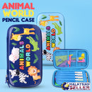idrop ANIMALS WORLD 3D Emboss Kids Pencil Case