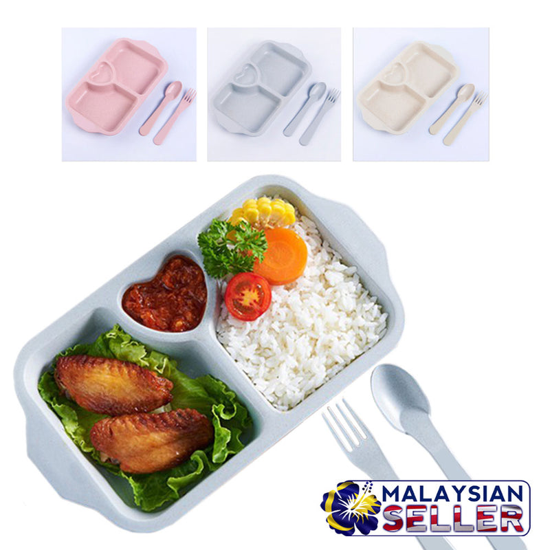 idrop Wheat Straw Children Eating Tray Plate