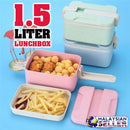 idrop 1.5L RECTANGLE LUNCH BOX - 2 Compartment Food Container