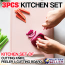 idrop 3PCS Kitchen Knife Peeler Cutting Board Set