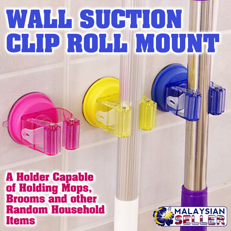 idrop 1405) Wall Suction Mount Clip Roll Mop  Holder