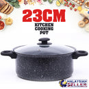 idrop Black Kitchen Cooking Pot with Lid Cover [ 23cm ]
