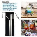 idrop 4pcs Stainless Steel Drinking Straw & Cleaner Brush + Straw Pouch Bag