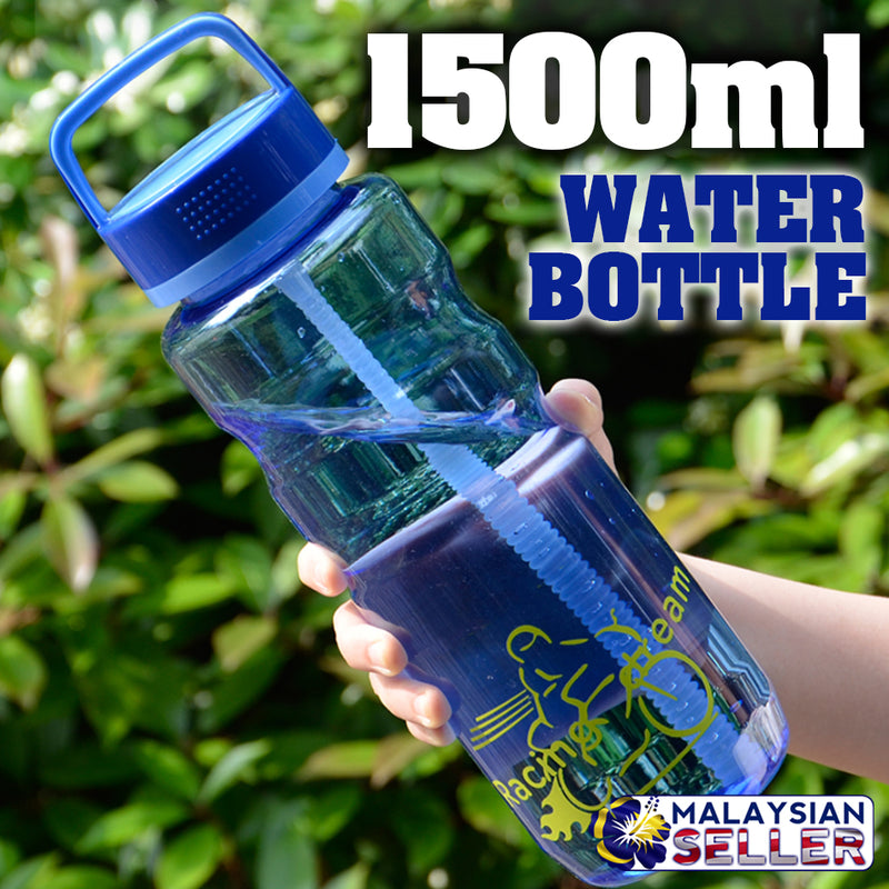 idrop 1500ml FG Sports Water Drinking Bottle with Flexible Straw