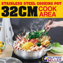 idrop 32CM Stainless Steel Kitchen Soup Cooking Pot