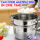 idrop Double Layer Stainless Steel Soup and Steamer Pot [22cm - 24cm]