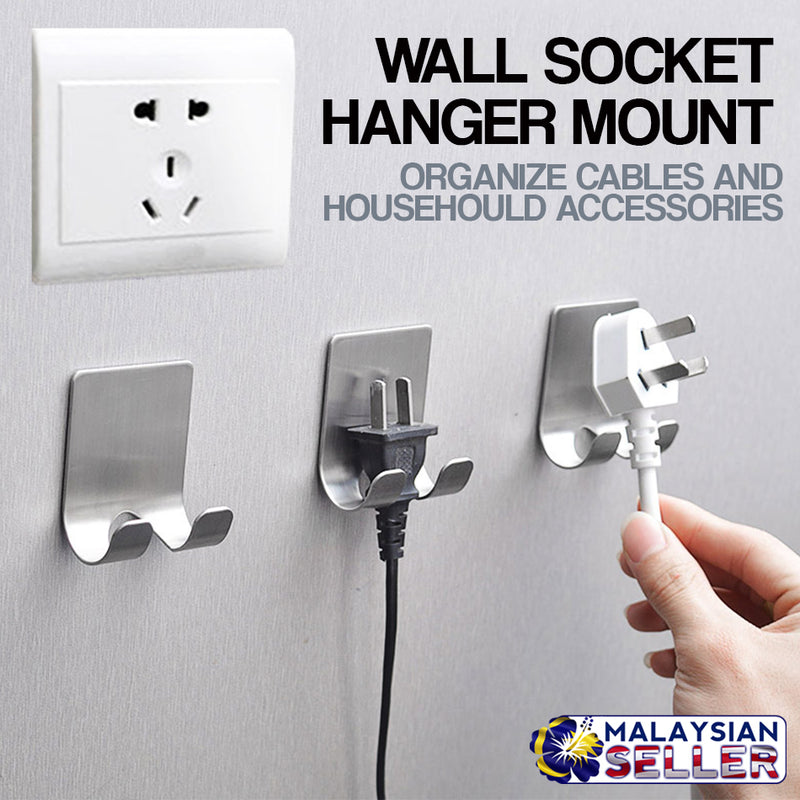 idrop Wall Socket Hanger for Home Kitchen and Bathroom [ 2-Hook Pattern ]