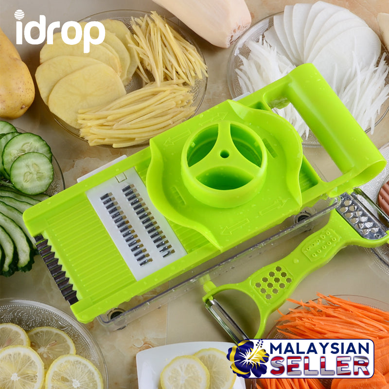 idrop Multifunction Grater / Slicer / Shredder / Chopping Board - With Container and All-in-1 Hand Grater