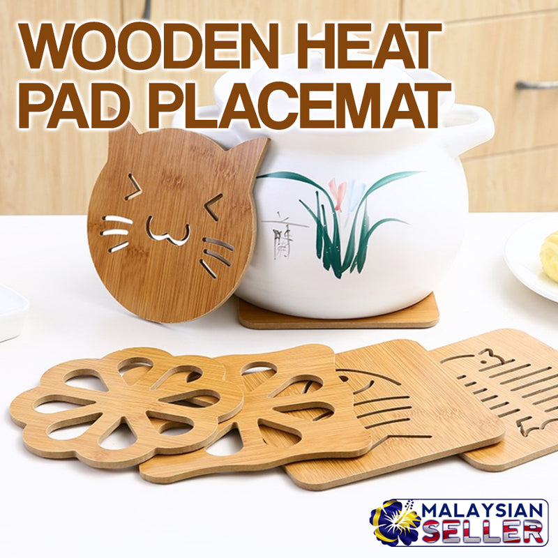 idrop NATURAL BAMBOO Wooden Heat Pad Placemat