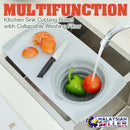 idrop Multifunction Kitchen Sink Cutting Board with Collapsible Washing Filter Basket