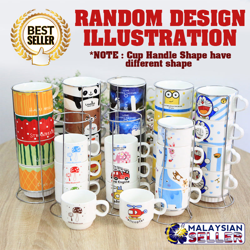 idrop Stacking Ceramic Cup Tower Set [ 4pcs Cup ]