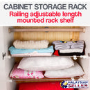 idrop Extendable Telescopic Hanging Shelf Rack Storage Rail Mount