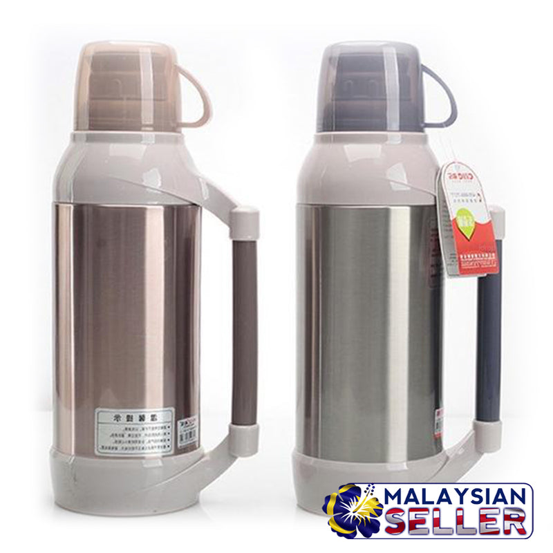 idrop 2L Chrome Thermos Drinking Container Flask with Cup