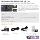idrop HELLA - DR760 Car Driving Video Recorder [ Wi-Fi ] Full HD 2 Channel Device