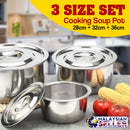 idrop 3 Size Kitchen Cooking Soup Pot [ 28cm + 32cm + 36cm ]