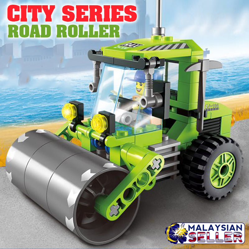 idrop ENLIGHTEN [ ROAD ROLLER ]- City Series Building Block Toy ( 102 pcs )