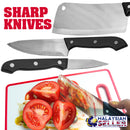 idrop [ 6pcs ] Stainless Steel Kitchen Knife Set + Chopping Board
