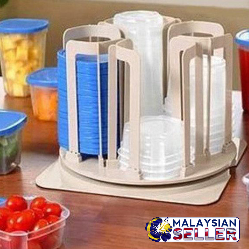 idrop 49 Piece Set Storage Spinner Food Storage & Carousel (Blue)