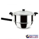 idrop  30CM 2 Layer Kitchen Cooking Steam Wok Fry Pan