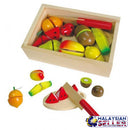 idrop WOOD TOYS - FRUIT SET - Children Food Cutting Toy Box Set