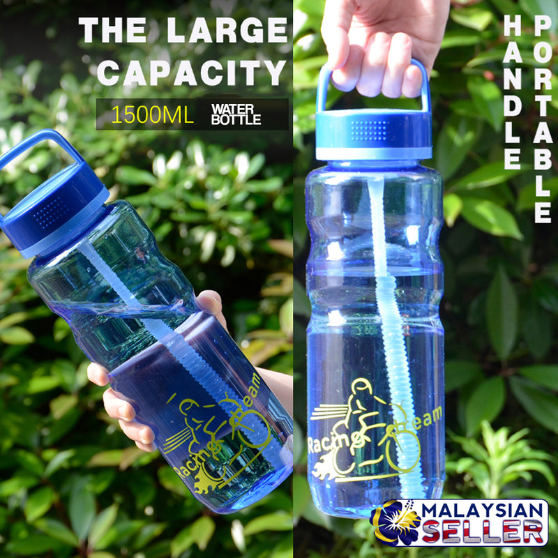 idrop 1500ml FG Sports Water Drinking Bottle with Flexible Straw