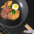 idrop 34CM - GD TRENDY Kitchen Cooking Wok Frying Pan [ Stone Black ]
