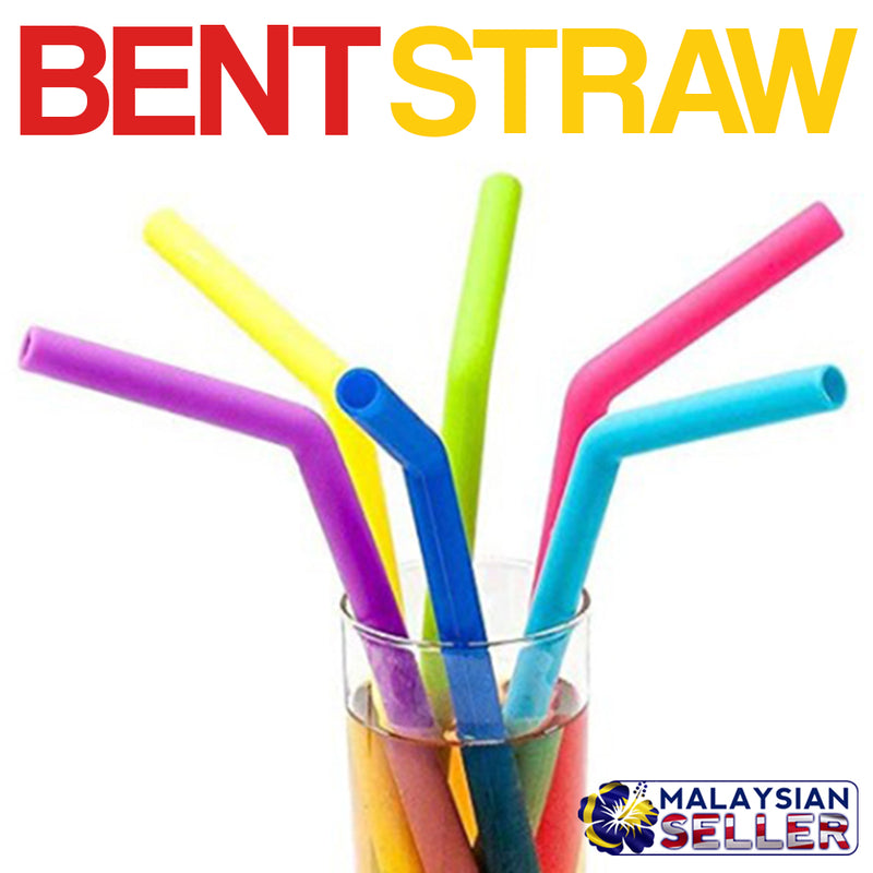idrop 12MM Colorful Silicone Drinking Straw Set [ 3pcs ]