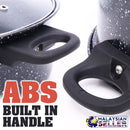 idrop Black Kitchen Cooking Pot with Lid Cover [ 23cm ]