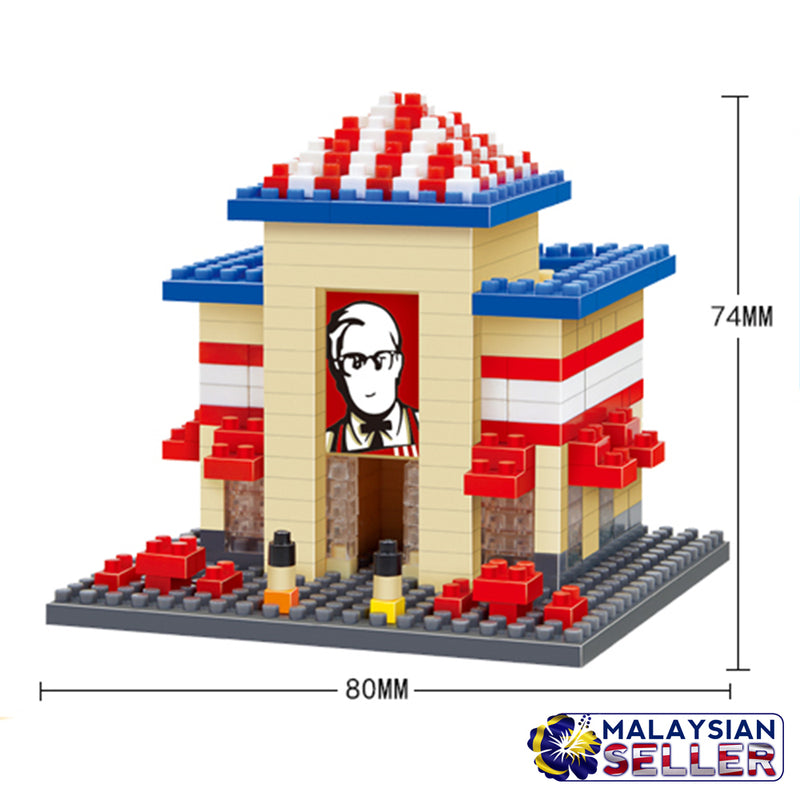 idrop [ Fried Chicken Shop ] ( 376 Pcs) Model Toy Mini Building Blocks