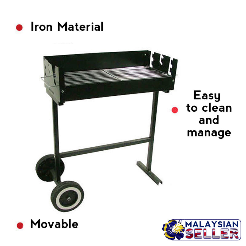 idrop HZA 7 Portable BBQ Frame Standing Grill Stove Moving Barbecue Cart