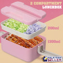 idrop 1.5L RECTANGLE LUNCH BOX - 2 Compartment Food Container