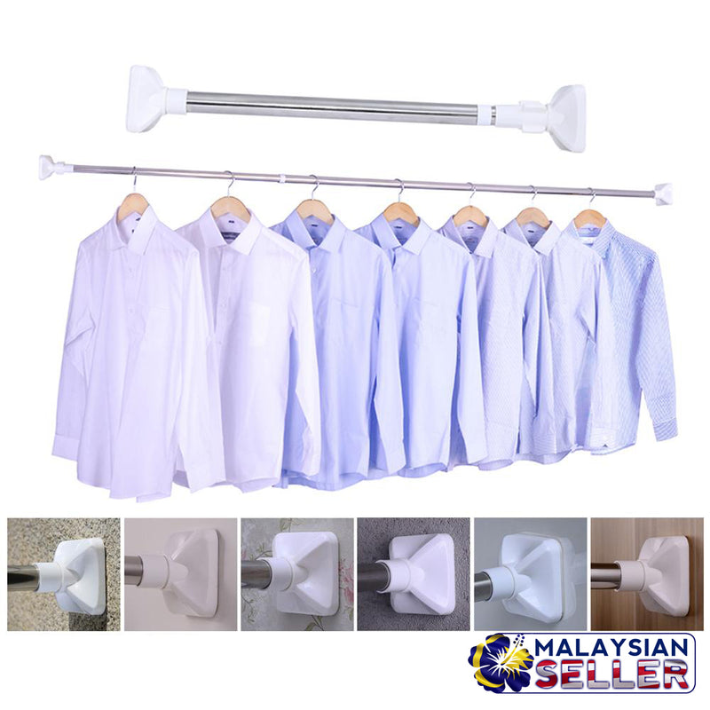 idrop COMBO Double Rail Clothes Hanger w/ Wheels + FREE Bathroom Shower Curtain Telescopic Rod Racks [110cm - 200cm]