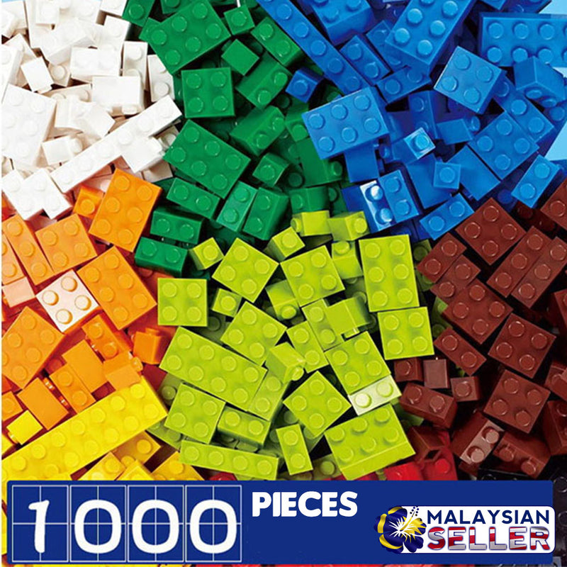 idrop 1000pcs DIY Building Blocks Colorful Fun Assembling Toy Bricks for Children