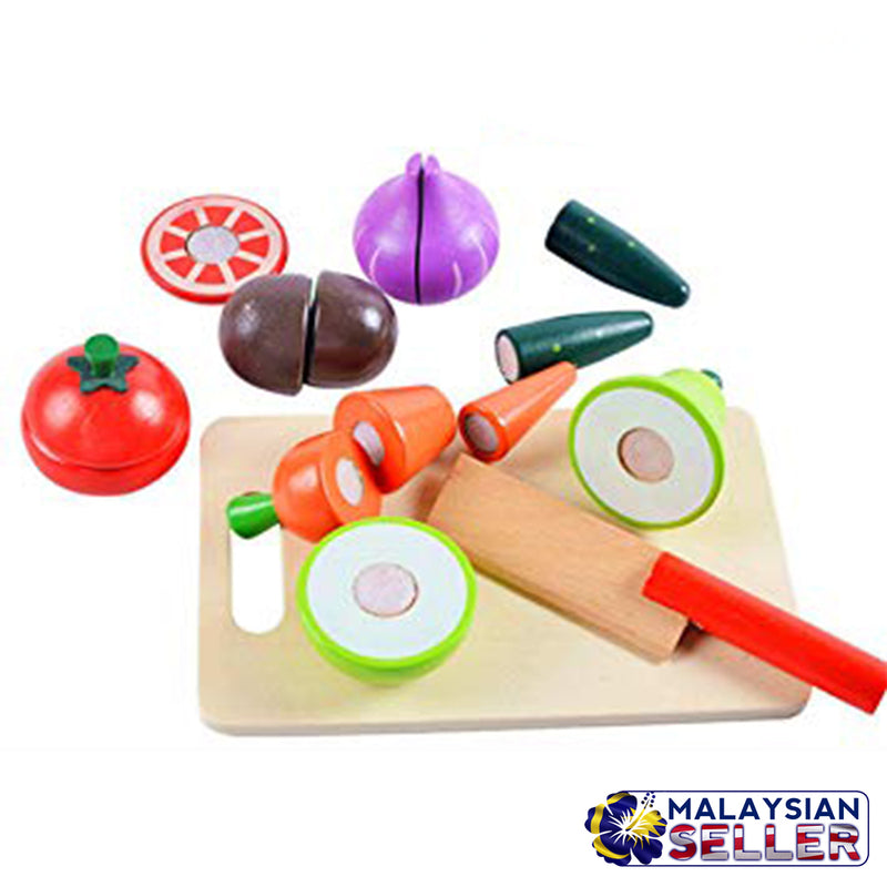 idrop WOOD TOYS - VEGETABLE VEGGIES SET - Children Food Cutting Toy Box Set