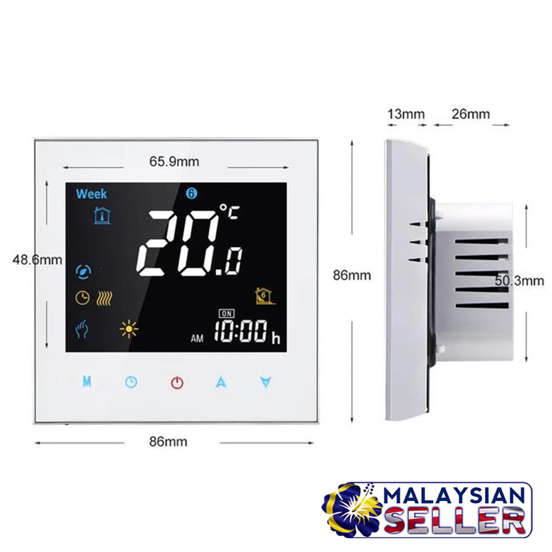 idrop Thermostat Programmable Heating System Colorful Letter Screen Thermo Regulator (BHT-3000 AC95-240V)