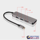 idrop USB C to USB 3.0x3 + SD / TF  Card Reader Multifunction Adapter