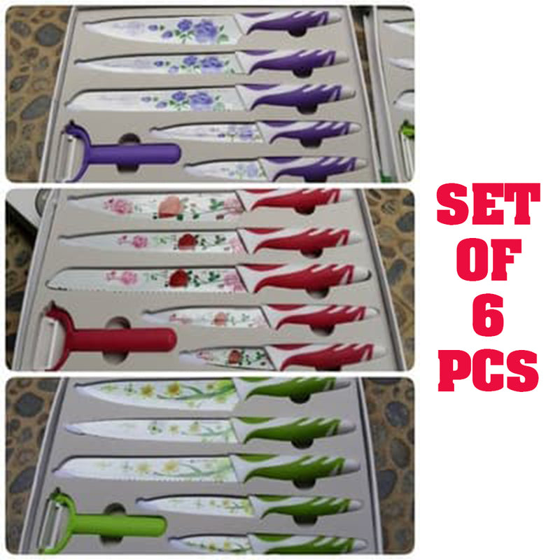 idrop [ 6PCS ] WHITE SWAN - Kitchen Knife Set