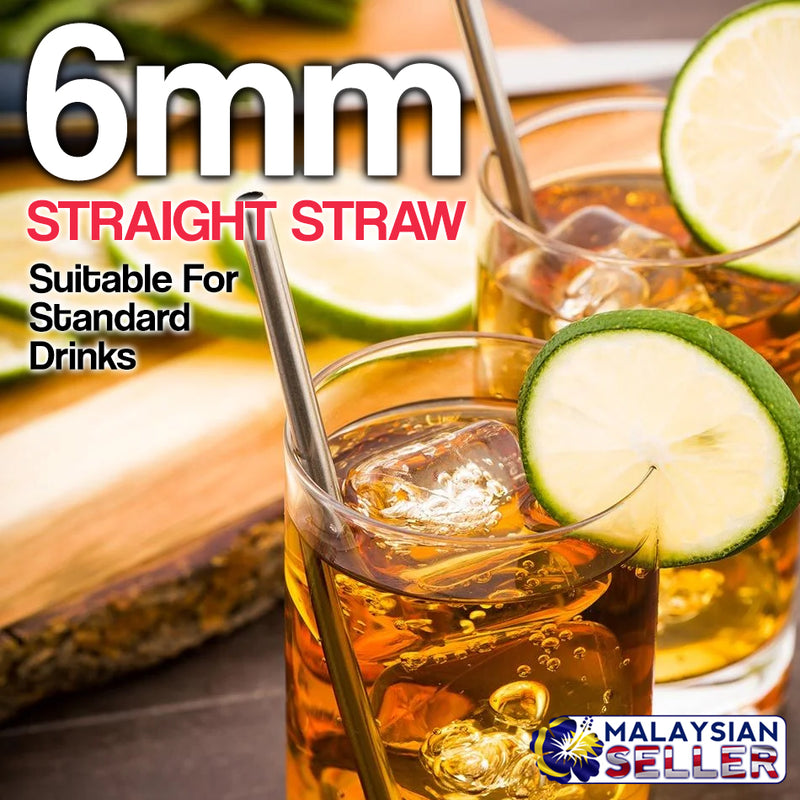 idrop 4pcs Stainless Steel Drinking Straw & Cleaner Brush