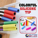 idrop Stainless Steel Silicone Tip 6mm Drinking Straw Set + Straw Pouch