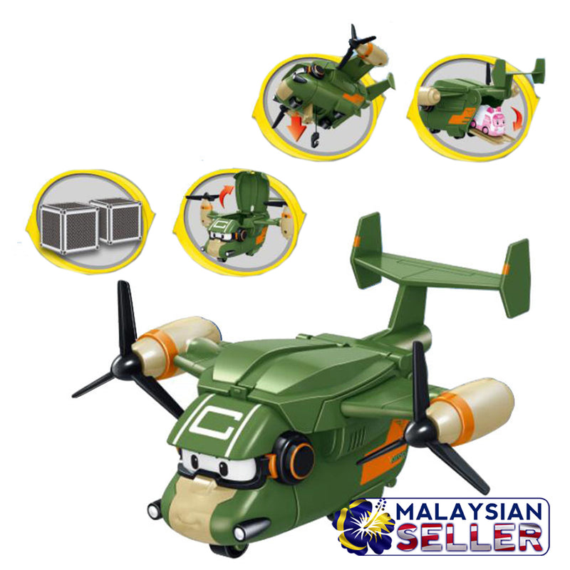 idrop Robo Car Toy Helicopter Plane - Children Play Toy [ RANDOM COLOR ]