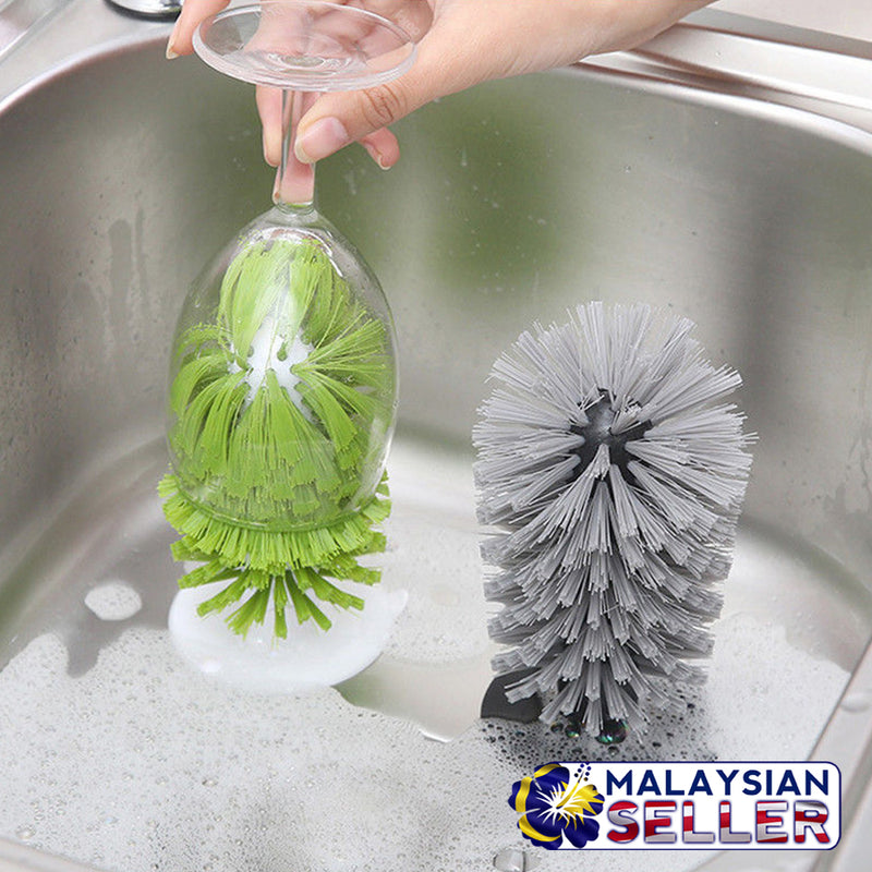 idrop Glass & Cup Washing and Cleaning Brush with Suction Base