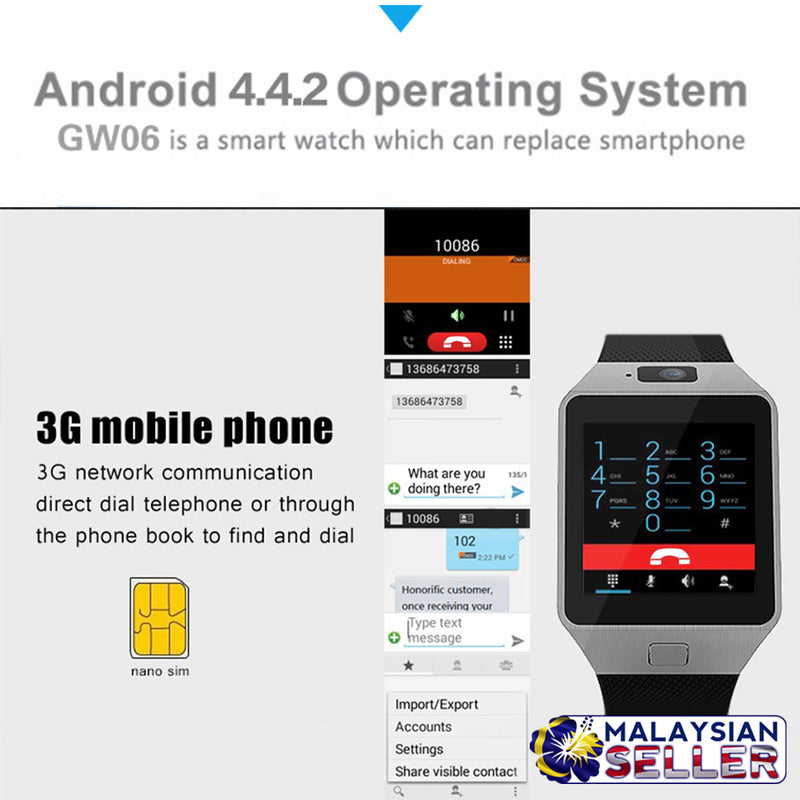 idrop QW09 1.54 3G Bluetooth WIFI Android Smart Watch