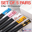 idrop Colorful Flower Blossom Family Alloy Chopsticks [ Set 5 pairs ]