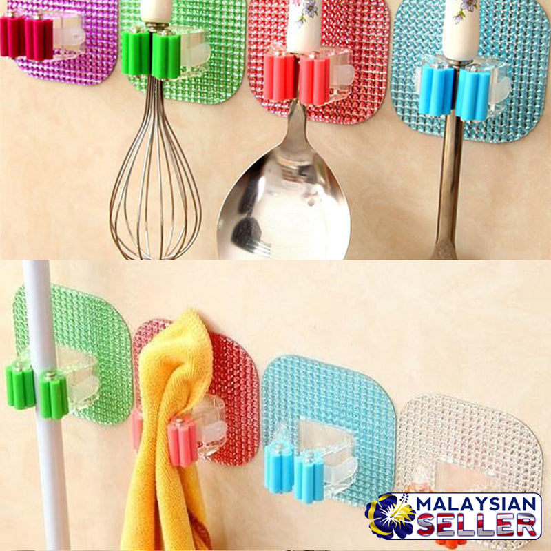 idrop Wall Crystal Sticker Mount Mop Clip Roll Holder